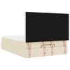 vidaXL Estrutura de cama otomana com colch&atilde;o tecido creme 140x200cm