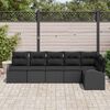 vidaXL Conjunto de Sof&aacute; de Jardim com almofada 6 pcs Preto vime PE