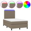 vidaXL Cama box spring colch&atilde;o/LED 120x190cm tecido cinza-acastanhado