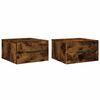 vidaXL Mesas de cabeceira de parede 2 pcs 35x35x20 cm carvalho fumado