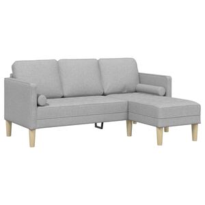 vidaXL Conjunto de Sof&aacute;s Cinza Nuvem 173 x 131 x 67 cm Poli&eacute;ster