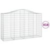 vidaXL Cestos gabi&atilde;o arqueados 18pcs 200x50x120/140 ferro galvanizado