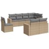 vidaXL 8 pcs conjunto de sof&aacute;s p/ jardim com almofad&otilde;es vime PE bege