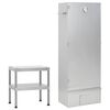vidaXL Defumador com mesa a&ccedil;o galvanizado