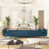 vidaXL Sof&aacute;-cama 2 lugares com duas almofadas veludo azul