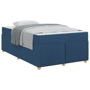 vidaXL Estrutura da Cama com colch&atilde;o Azul 120 x 200 cm tecido