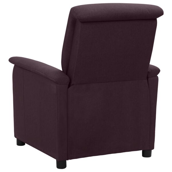 vidaXL Poltrona reclin&aacute;vel tecido roxo