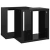vidaXL Prateleiras parede forma de cubo 2 pcs 26x15x26 cm preto brilh.