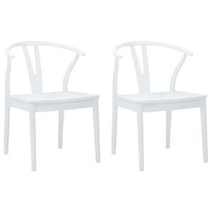vidaXL Cadeira de jantar 2 pcs Branco e Branco