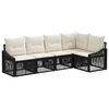 vidaXL Conjunto de Sof&aacute; de Jardim 5 unid. Preto vime PE