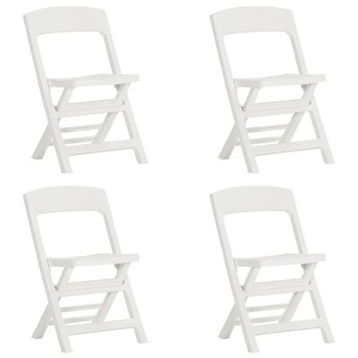 vidaXL Cadeiras de jardim dobráveis 4 pcs PP branco