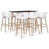 vidaXL 7 pcs conjunto de bar preto e branco