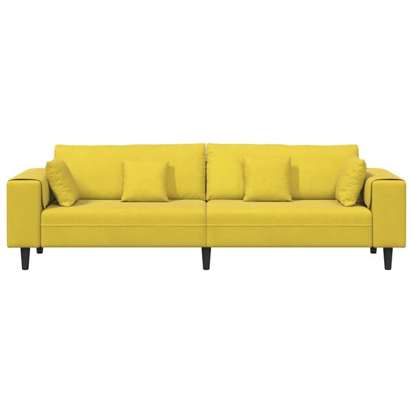 vidaXL Sof&aacute; com almofada Amarelo 250 x 77 x 76 cm Veludo