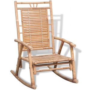 vidaXL Cadeira de balan&ccedil;o de bambu