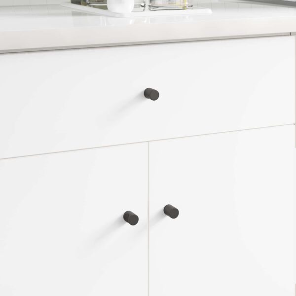 vidaXL Knob de Arm&aacute;rio 2 pcs Preto 18 x 23 mm Ferro