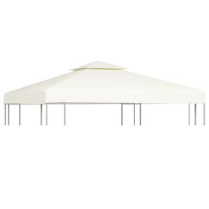 vidaXL Cobertura de substitui&ccedil;&atilde;o p/ gazebo 310 g/m&sup2; branco nata 3x3 m