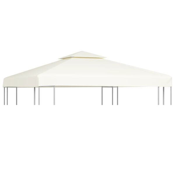 vidaXL Cobertura de substitui&ccedil;&atilde;o p/ gazebo 310 g/m&sup2; branco nata 3x3 m