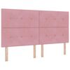 vidaXL Cama Box Spring LED com cabeceira Rosa 180 x 200 cm Veludo