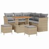 vidaXL Conjunto de Sof&aacute; de Jardim 8 unid. Bege vime PE