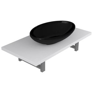 vidaXL Conjunto de m&oacute;veis de casa banho 2 pe&ccedil;as cer&acirc;mica branco