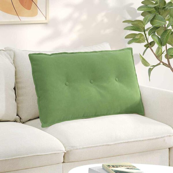 vidaXL Travesseiro para Costas Verde Claro 80 x 50 cm