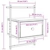vidaXL Mesa cabeceira parede 35x30x51 deriv. madeira carvalho castanho