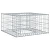 vidaXL Cama elevada de gabi&atilde;o 80 x 80 x 40 cm A&ccedil;o Galvanizado Prateado