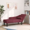 vidaXL Chaise longue com almofadões tecido vermelho tinto