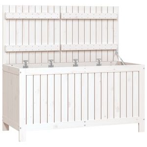 vidaXL Caixa de arruma&ccedil;&atilde;o jardim 121x55x64 cm pinho maci&ccedil;o branco