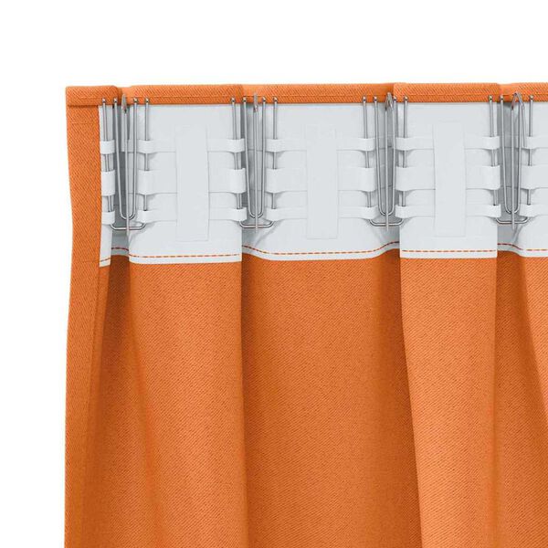 vidaXL Cortinas Blackout com Argolas 2 pcs Laranja Brilhante