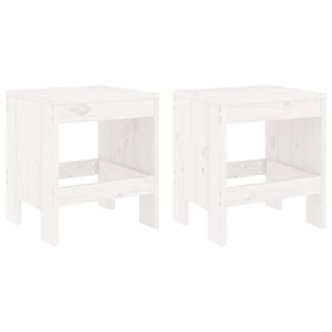 vidaXL Bancos de jardim 2 pcs 40x36x45 cm pinho maci&ccedil;o branco