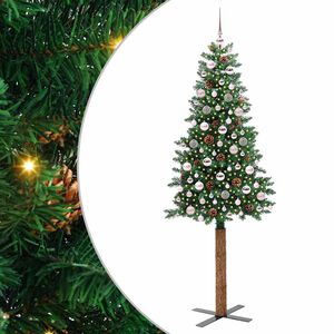 vidaXL &Aacute;rvore de Natal Slim com 300 LEDs com suporte Verde 210 cm