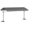 vidaXL Toldo livre 5 x 3 m Poli&eacute;ster Cinzento