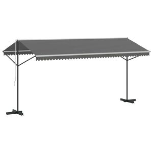 vidaXL Toldo livre 5 x 3 m Poli&eacute;ster Cinzento