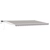 vidaXL Toldo retr&aacute;til manual com LEDs Cinza Claro e Branco 4,5 &times; 3 m