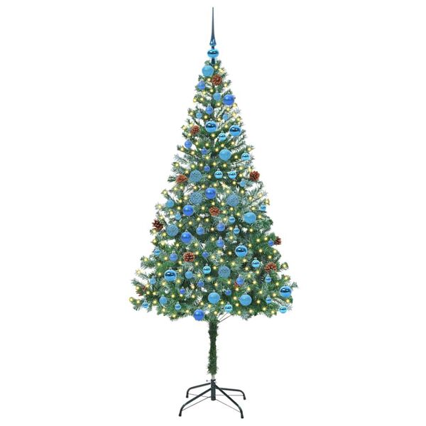 vidaXL &Aacute;rvore de Natal Artificial com 300 LEDs Verde 180 cm PVC e A&ccedil;o