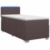 vidaXL Cama Box Spring com Colch&atilde;o e LED Marrom Escuro 90 x 200 cm
