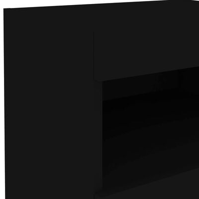 vidaXL Mesa de cabeceira com luzes LED 50x40x45 cm preto