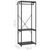 vidaXL Roupeiro 60x40x167 cm metal e contraplacado preto
