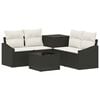 vidaXL Conjunto de Sof&aacute;s 6 unid. Preto e Branco Creme