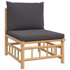 vidaXL 6 pcs conjunto lounge jardim bambu c/ almofad&otilde;es cinza-escuro