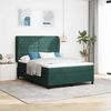 vidaXL Cama Box com colch&atilde;o Verde Escuro 190 x 140 cm Poli&eacute;ster