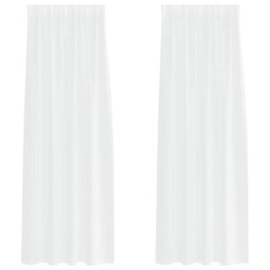 vidaXL Cortina de Voile 2 unid. Branco 260 x 140 cm Poli&eacute;ster