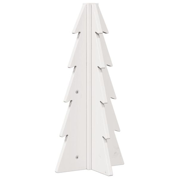 vidaXL &Aacute;rvore de Natal decorativa 49 cm madeira de pinho maci&ccedil;a branco