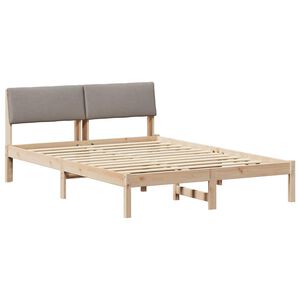 vidaXL Estrutura da cama com cabeceira Marrom e taupe 160 x 200 cm