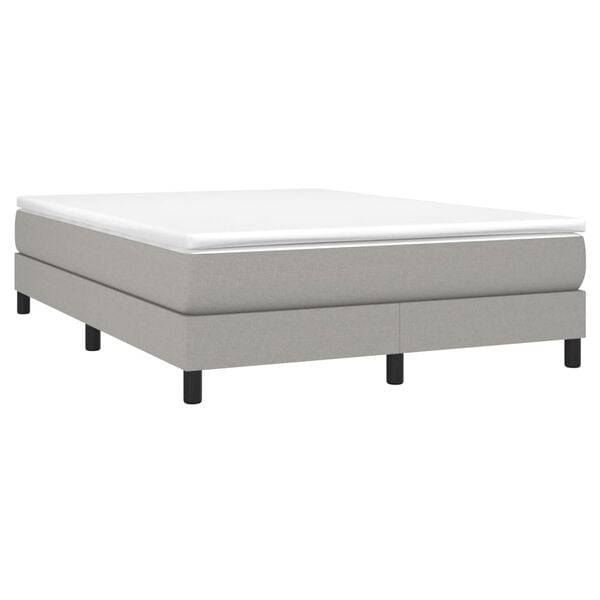 vidaXL Cama com molas/colch&atilde;o 140x190 cm tecido cinzento-claro
