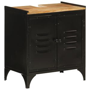 vidaXL Arm&aacute;rio p/ lavat&oacute;rio WC 55x35x60 cm ferro e mangueira maci&ccedil;a