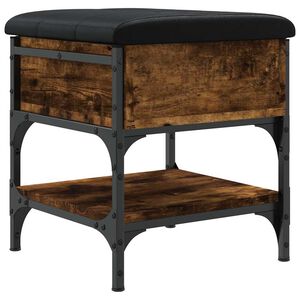 vidaXL Banco sapateira 42x42x45cm derivados de madeira carvalho fumado
