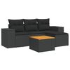 vidaXL 5 pcs conjunto sof&aacute;s de jardim com almofad&otilde;es vime PE preto