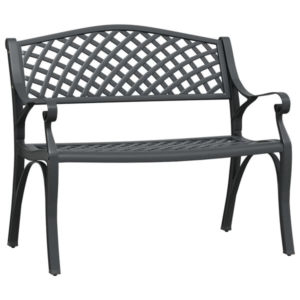 vidaXL Banco de jardim 102 cm alum&iacute;nio fundido preto